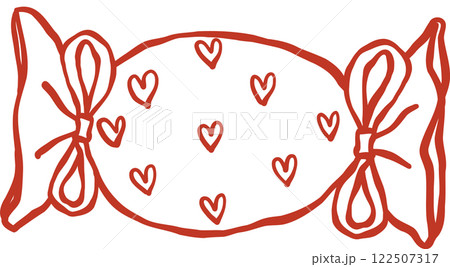 Retro Valentine Love Wrapped Candy Doodle Outline Retro Valentine Love Wrapped Candy Doodle Outline 122507317