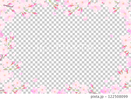 桜と桜吹雪のフレーム 入学式・卒業式 桜と桜吹雪のフレーム 入学式・卒業式 122508099