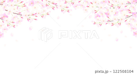 桜と桜吹雪のフレーム 入学式・卒業式 桜と桜吹雪のフレーム 入学式・卒業式 122508104