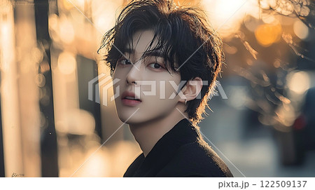 男性アイドル風のポートレート	 122509137