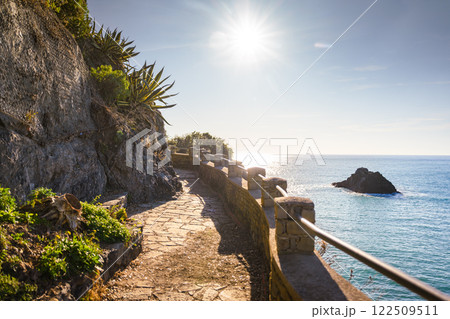 View on the footpath Via dell'Amore in Cinque Terre 122509511