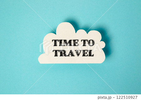 White cloud with the words time to travel written on it 122510927