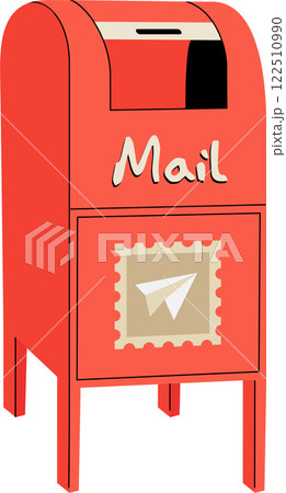 Retro mailbox with post stamp 122510990