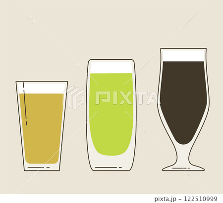 Set Of Beer Glasses Beverage Illustration 122510999