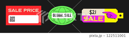 Set of Sale Stickers Retro Design Set of Sale Stickers Retro Design 122511001
