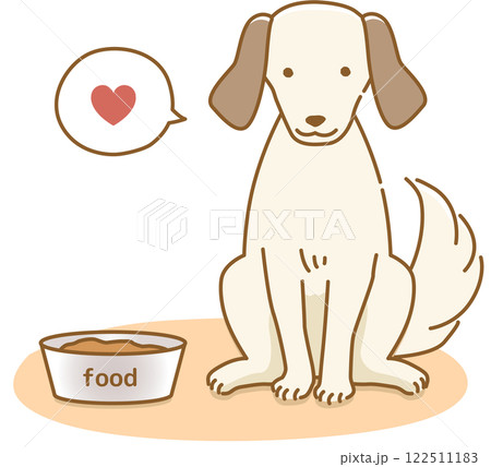 食事をもらって嬉しい喜ぶ健康的な耳の垂れた犬 122511183