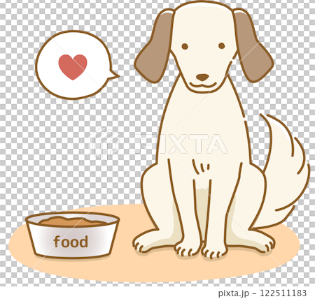 食事をもらって嬉しい喜ぶ健康的な耳の垂れた犬 122511183