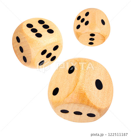 dice wood isolated on white background dice wood isolated on white background 122511187
