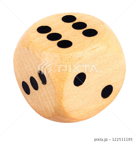 dice wood isolated on white background dice wood isolated on white background 122511195