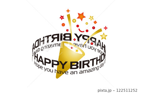 Happy Birthday!メッセージとクリスマスクラッカー 122511252