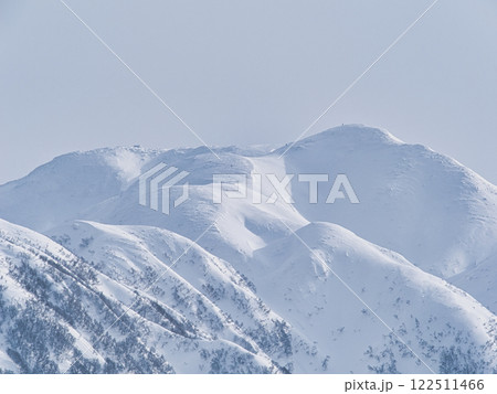 新発田市米倉から見た二王子岳山頂 122511466