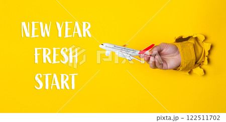 Concept of new beginnings and the excitement of starting fresh in the new year 122511702