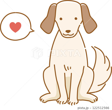 健康的な元気な幸せそうな耳の垂れた犬のイラスト 健康的な元気な幸せそうな耳の垂れた犬のイラスト 122512566