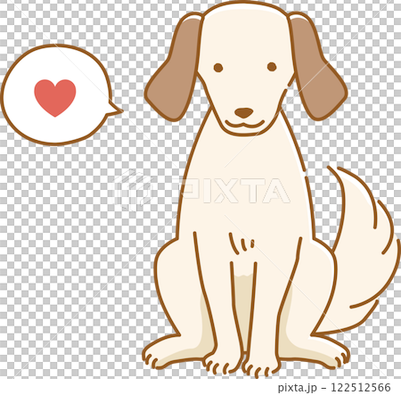 健康的な元気な幸せそうな耳の垂れた犬のイラスト 健康的な元気な幸せそうな耳の垂れた犬のイラスト 122512566