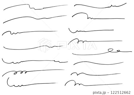 手描きの文字の下の線 アンダーラインセット ベクター 手描きの文字の下の線 アンダーラインセット ベクター 122512662