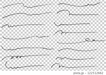 手描きの文字の下の線 アンダーラインセット ベクター 手描きの文字の下の線 アンダーラインセット ベクター 122512662