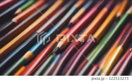illustrative and colorful illustration of drawn crayons in bright colors 122513273