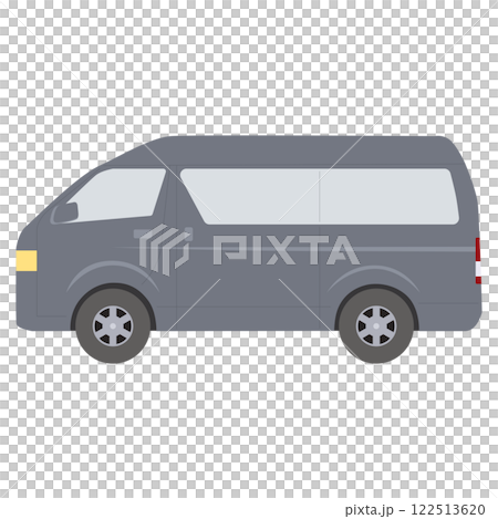 Car: A simple minivan facing sideways, charcoal gray 122513620
