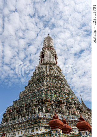 Pagoda in Wat Arun temple is temple landmark near Chao Phraya river at Bangkok Thailand 122513701