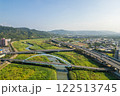 Aerial view of National Highway Number 3 and Maoluo River at Nantou city, Taiwan 122513745