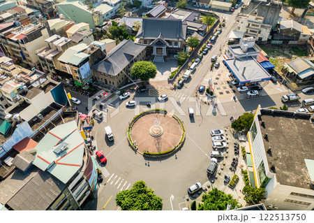 Aerial view of the roundabout of Nantou City in Nantou County, Taiwan Aerial view of the roundabout of Nantou City in Nantou County, Taiwan 122513750