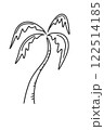 ヤシの木　線画　線　シルエット 122514185