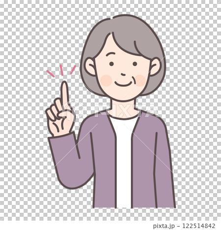 Senior female pointing Senior female pointing 122514842