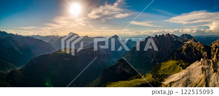 Panorama National Nature Park Tre Cime In the Dolomites Alps. Beautiful nature of Italy. 122515093