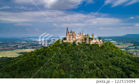 Hohenzollern Castle, Germany, it is located atop Mount Hohenzollern. Hohenzollern Castle, Germany, it is located atop Mount Hohenzollern. 122515094