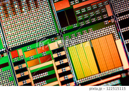 Silicon semiconductor wafer close-up. In electronics, a wafer also called a slice or substrate is a thin slice of semiconductor, a crystalline silicon, used for the fabrication of integrated circuits 122515115