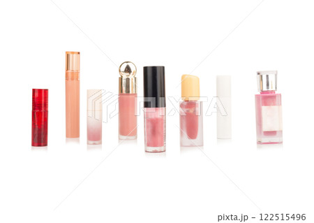 Cosmetic bottles lipstick isolated on white background Cosmetic bottles lipstick isolated on white background 122515496