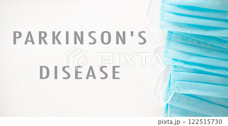 surgical masks with the words Parkinson's disease 122515730