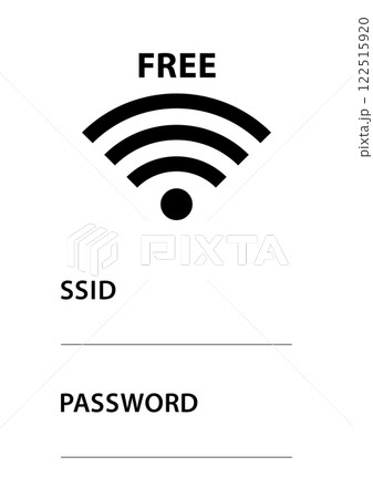 シンプルな白黒のフリーwifiのテンプレート 122515920