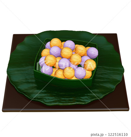 Thai Dessert , Fried Sweet Potato Balls On transparent background , 3D Rendering 122516110