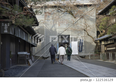 今宮神社　改修中の東門と開店前のあぶり餅有名店2 122516129
