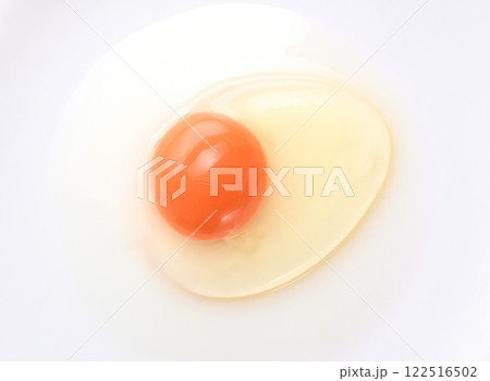 生卵 真上から撮影 白背景 122516502