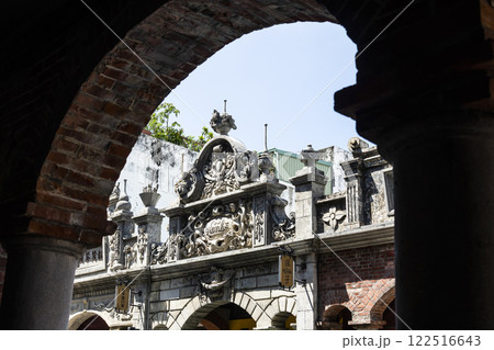 Building view of the Daxi Old Street in Taoyuan, Taiwan. The street is the baroque-style architecture built during Japanese rule. Building view of the Daxi Old Street in Taoyuan, Taiwan. The street is the baroque-style architecture built during Japanese rule. 122516643