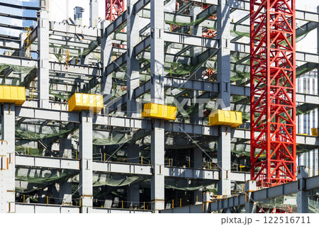 Close-up of steel structures for building construction. Close-up of steel structures for building construction. 122516711