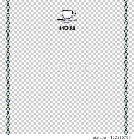 正方形　メニュー表の背景素材 122516799