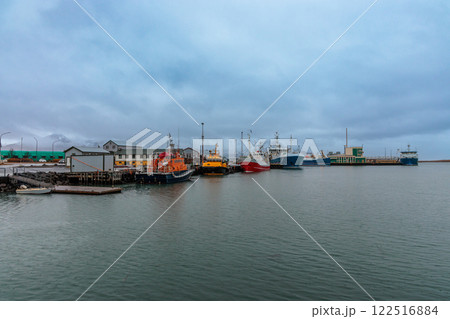A small fishing port in Hofn in the east of Iceland. A small fishing port in Hofn in the east of Iceland. 122516884