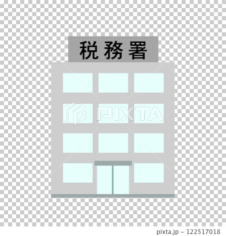 Simple illustration of the tax office exterior Simple illustration of the tax office exterior 122517018