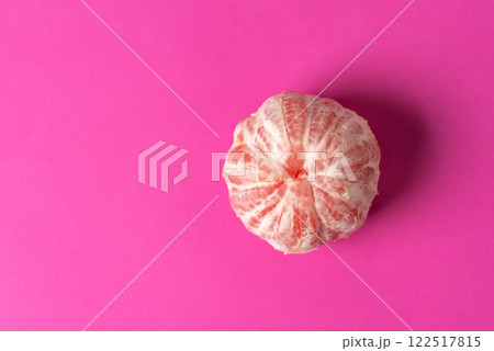 Fresh Pink Grapefruit on a Vibrant Pink Background 122517815