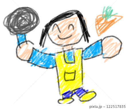 子どもが書いた絵 ご飯をつくるお母さん 子どもが書いた絵 ご飯をつくるお母さん 122517835