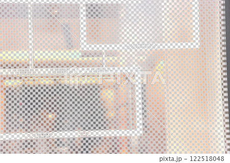 Mesh ornament. Abstract honeycomb texture of rectangles with random colored spots Mesh ornament. Abstract honeycomb texture of rectangles with random colored spots 122518048