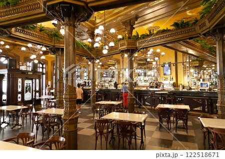 Cafe Iruna elegant interior of historic cafe in Pamplona, Spain 122518671