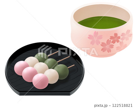三色団子と抹茶 122518821