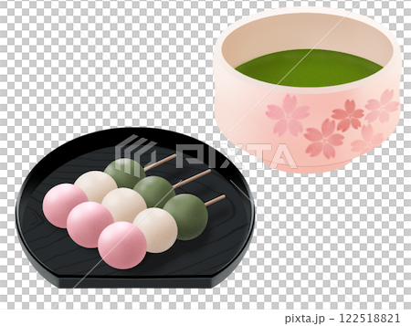 Three color dumplings and Matcha 122518821