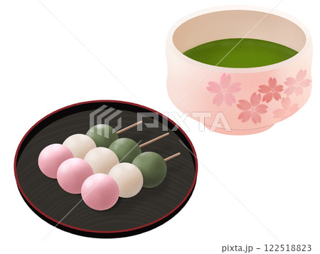 三色団子と抹茶 122518823