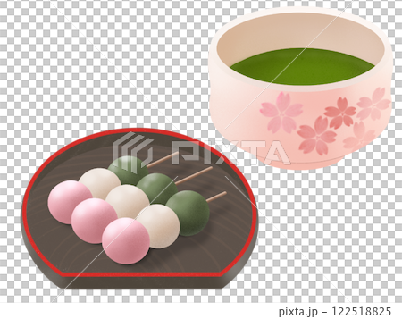 三色餃子和抹茶 122518825