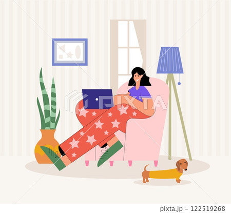 Remote Work. Business illustration. Home Office Concept. Flat Isometric Vector Illustration. Working at home. Online career. Stay and work from home. 122519268